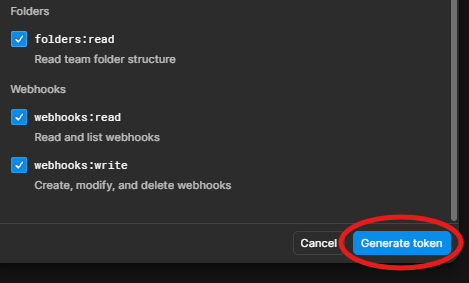 Token permissions → Generate token