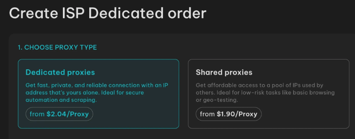 IPRoyal step 1